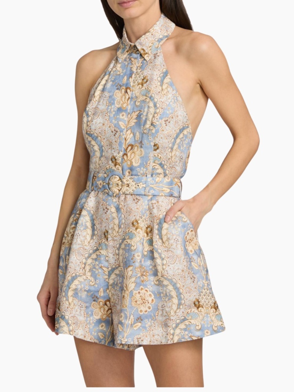 Zimmermann Cream Floral Halter Playsuit - Picture 9 of 10